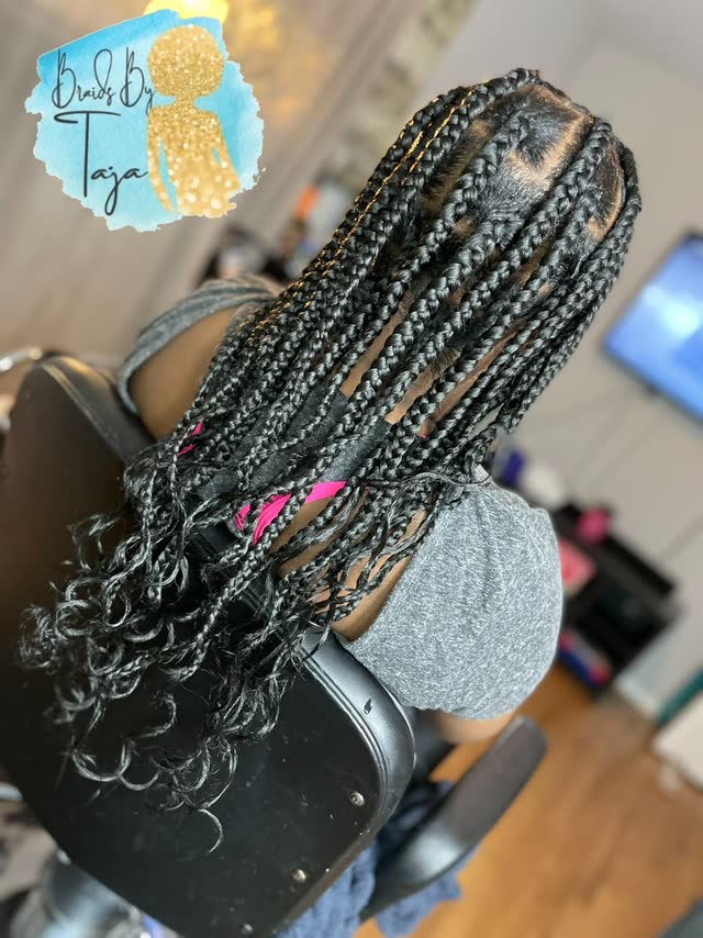 Jumbo Knotless Waist Length Box Braids Hair Included