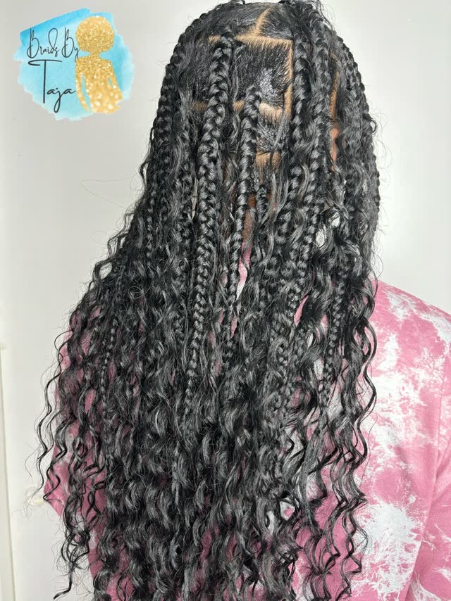 Large MidBack Knotless Goddess Style Braids