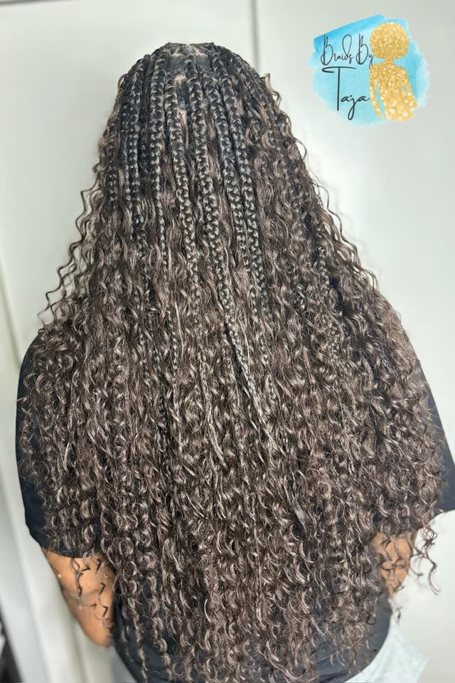 Medium Waist Length Knotless Goddess Style Box Braids