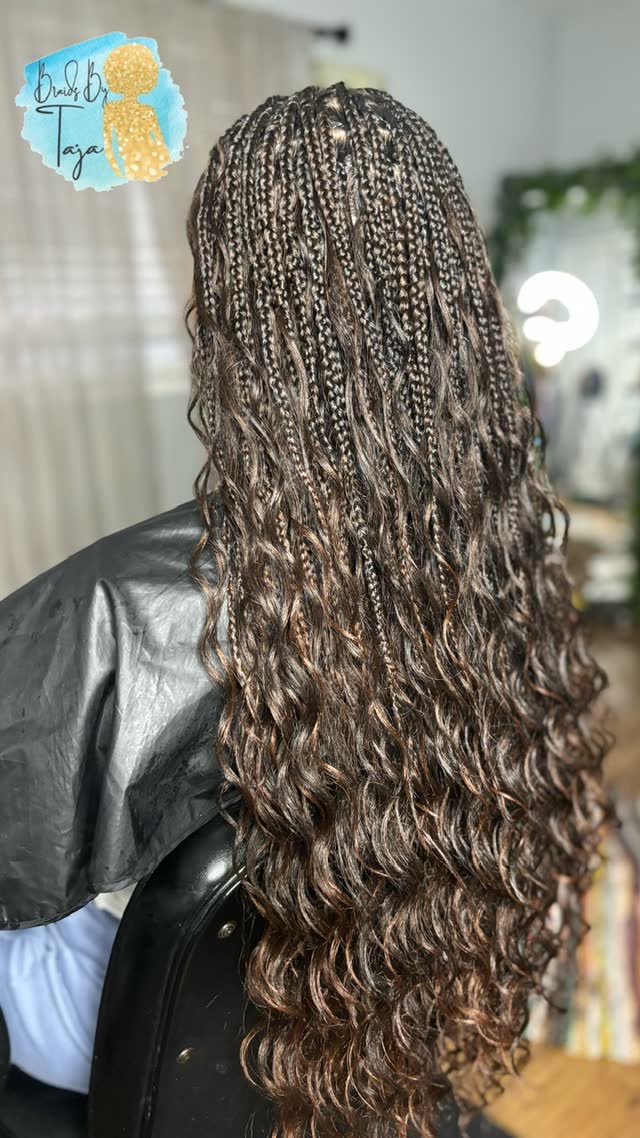 Small Knotless Waist Length  Knotless Goddess Style Box Braids