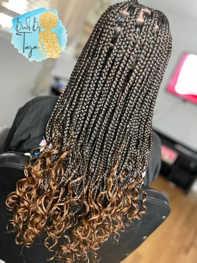 Medium Waist Length Knotless Box Braids Hair Included