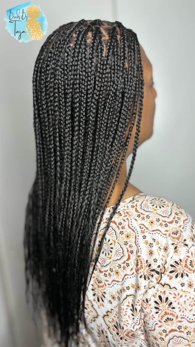 Small Knotless Mid Back  Box Braids Hair Included